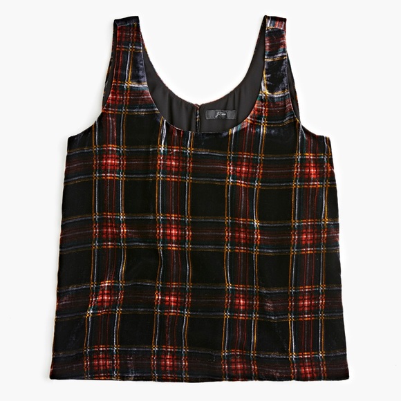 J. Crew Tops - NWT J. Crew Velvet Tank in Tartan Plaid
